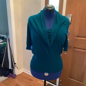 Teal short-sleeve sweater